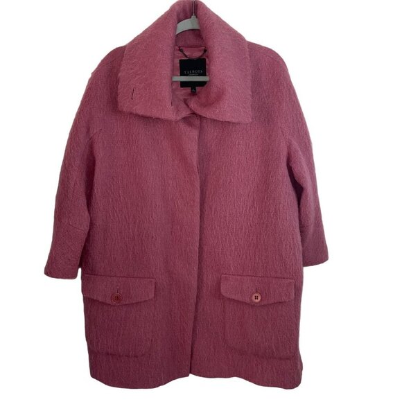 Talbots Womens Coat Size Large Pink Pockets Lined Back Vent Casual Wool - Picture 7 of 8